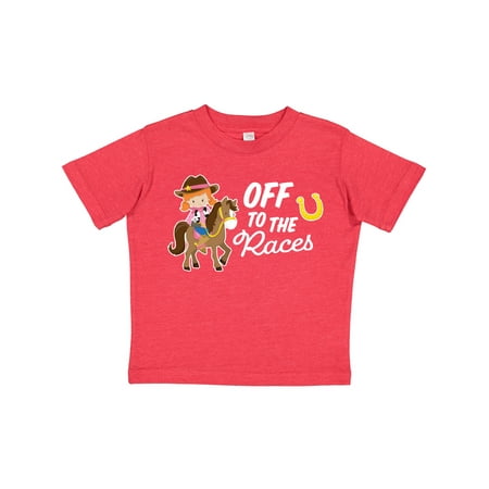 

Inktastic Off to the Races with Cowgirl on Horse Gift Toddler Toddler Girl T-Shirt