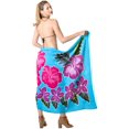 thumbnail image 4 of HAPPY BAY Women's Beachwear Summer Beach Bikini Wraps Swimwear Swim Cover up Wrap Skirt Bathing suit Swimsuit Sarong Coverups for Women One Size Turquoise, Floral, 4 of 5