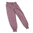 thumbnail image 4 of Pantalones deportivos holgados, transpirables, con banda en el tobillo, informales, con bolsillos (gris y morado) XL, 4 of 10