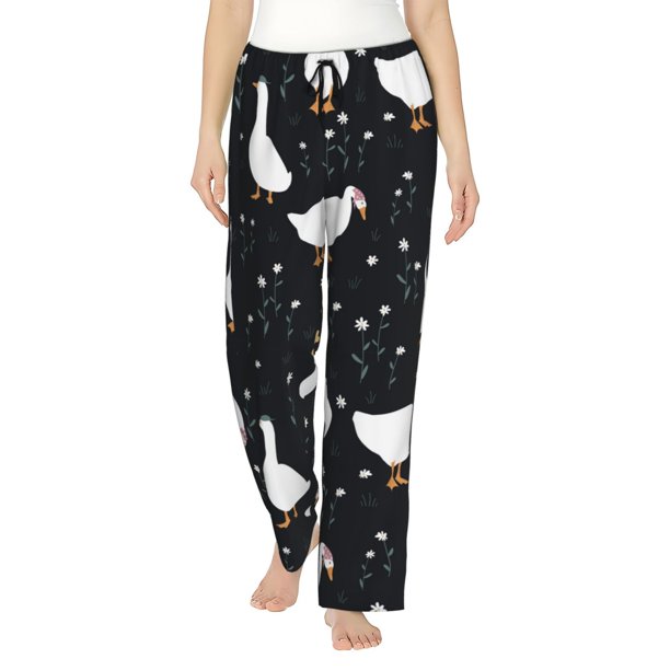 Fotbe Fashionable Goose Pantalones de Pijama para Mujer, Pantalones de Dormir, Pantalones Pj con Cordón y Bolsillos-XX-Large