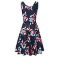 thumbnail image 3 of Women Sleeveless Tank Dress Summer Fashion Floral Print Tank Dress Formal Party Dance Dress A Line Waist Slim Bodycon Dress Mini Dresses, 3 of 6