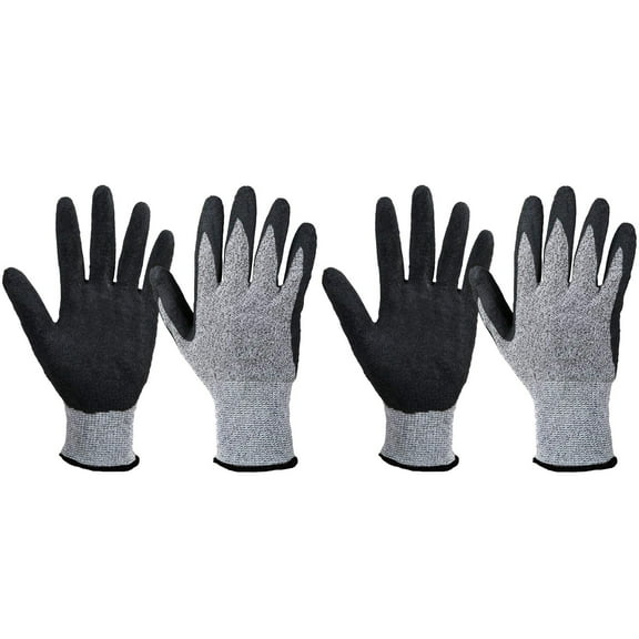 Heat & Cut Resistant Work Gloves - Silicone Coated Protective Gloves for Kitchen, Woodworking, and Metal Fabrication, Anti-Slip Breathable Design (Grey, 2 Pair)