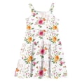 thumbnail image 4 of XUNKUSGA Girls Summer Dresses Casual Floral Boho Square Neck Midi Dress Spaghetti Straps Floral Tiered Sundress Smocked Shirred Party Dress 2-12 Years, 4 of 6