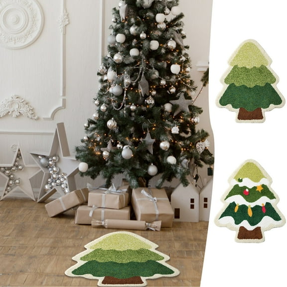 PALIFEUR Christmas Rugs for Living Room, 24 x 16 Inch Holiday Stree Shape Decor Area Rug for Bedroom, Non Slip Washable Xmas Living Room Rug for Festival Party Decorations