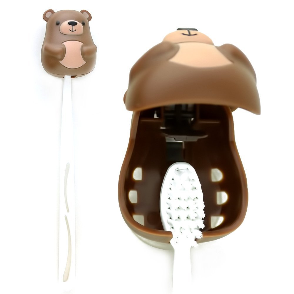 Brown Bear Suction Toothbrush Holder