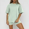 thumbnail image 2 of vigerkar Womens 2 Piece Sets Summer Outfits 2025 Two Piece Lounge Set Matching Clothing Oversized Tshirts Pajamas Green, M, 2 of 9
