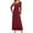 Burgundy, variant on Women's Long Sleeve Loose Plain Maxi Dresses Black Casual Long Dresses with Pockets, Size 2XL