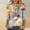 Multicolor#1, variant on Plus Size 3/4 Sleeve Tops for Women,Women Fashion Casual Printed Round Neck Three Quarter Sleeve 3/4 Sleeve T-shirt Loose White XXXL
