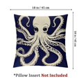 thumbnail image 4 of Acheng Ink Painting Marine Octopus Squid Sea Animals Starfish Decorative Throw Pillow Case Personalized Cushion Cover for Sofa Couch Bed Square  22x22in, 4 of 7