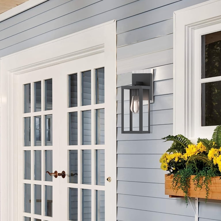 Rectangular Outdoor Wall Lamp, Glass Exterior Sconce Lighting Fixture...