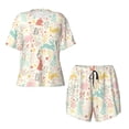 thumbnail image 5 of Wukai Fall Rabbit Women's Pajama Set,Short-Sleeve Top and Shorts with Elastic Waistband and Pockets for Loungewear, Yoga, and Casual Wear-XX-Large, 5 of 8