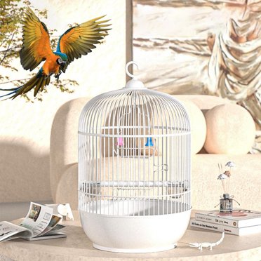Bird Cage Round Portable Handrail Small Bird Cage Cage For Birds Bird Travel Cage For Lovebirds Conures 1pc