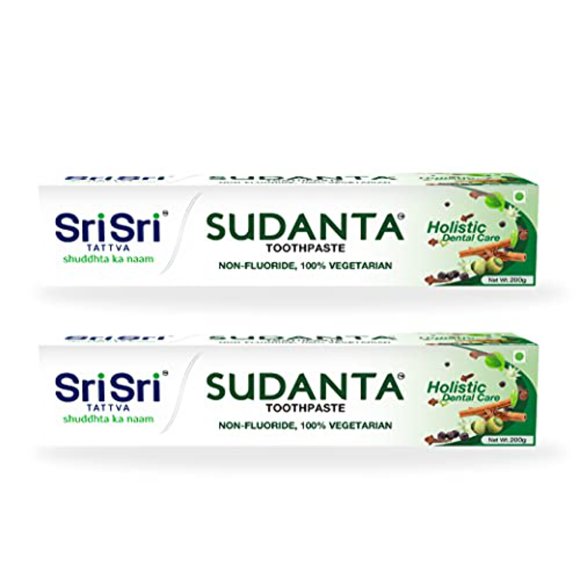 Sri Sri Tattva Sudanta Dentifrice aux Herbes pour Enfants et Adultes, 200 g x2