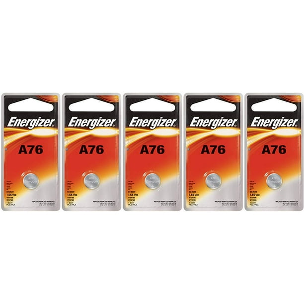 5 Energizer A76 LR44 1.55V Button Cell Alkaline Batteries (Individually