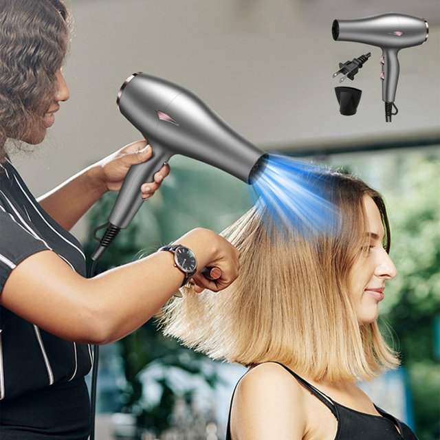 HAOANLightweight Travel Hair Dryer with Diffuser Black for Normal & Curly Hair Includes Volume Styling Nozzle Black