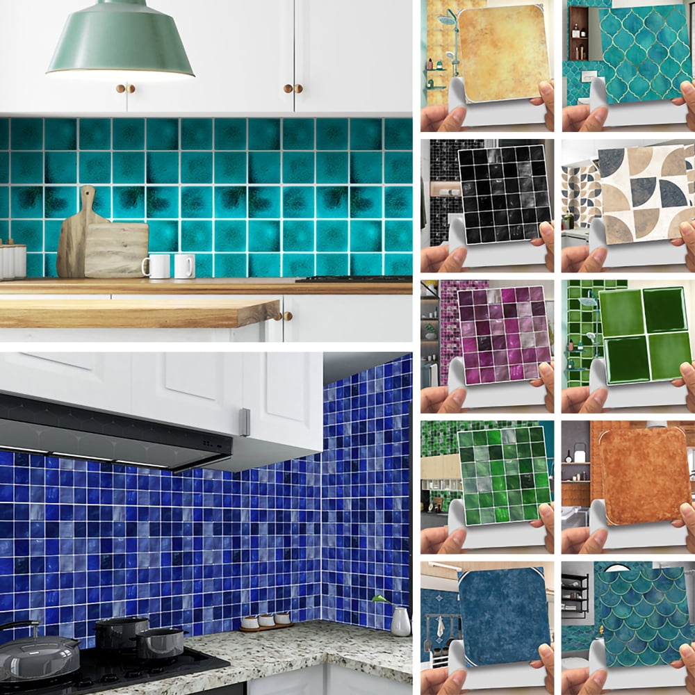 Yipa Sticker Kitchen Tiles Kitchen Backsplash Peel And Stick Stair Riser Stickers Vinyl Self Adhesive Waterproof Tile Removable Wallpaper Decoration Decals Walmart Com Walmart Com
