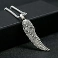thumbnail image 1 of HOOUN Mens Womens Angel Wing Feather Pendant Protection Necklace Silver Box Chain 24", 1 of 3