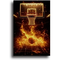 Basketball Room Decor Canvas Wall Art Paintings Prints, Home Decor Wall Art for Living Room, Office Bathroom Decor - 8x12 inch Unframed