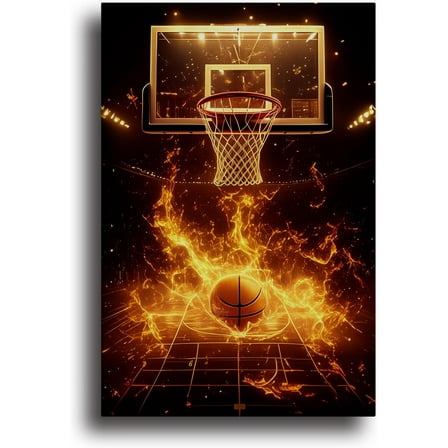 Basketball Room Decor Canvas Wall Art Paintings Prints, Home Decor Wall Art for Living Room, Office Bathroom Decor - 8x12 inch Unframed