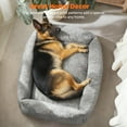 thumbnail image 5 of Vintage Leopard Print Dog Bed Cat Bed, Ultra Soft Calming Dog Bed, Rectangle Comfortable Pet Bed for Small Medium Large Dogs, Gray, 42in, 5 of 7