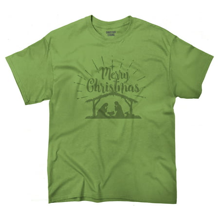 Merry Christmas Nativity Christmas Funny Shirts Gift Ideas T-Shirt Tee by Brisco Brands