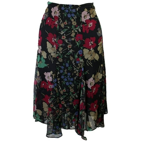 LAUREN RALPH LAUREN Womens Plus Size Multi Floral Georgette Skirt ...