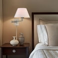 thumbnail image 5 of Revel Kira Home Cambridge 15" Swing Arm Wall Sconce, White Empire Fabric Shade, 2-in-1 Plug In or Hardwired Wall Lamp, 5 of 9