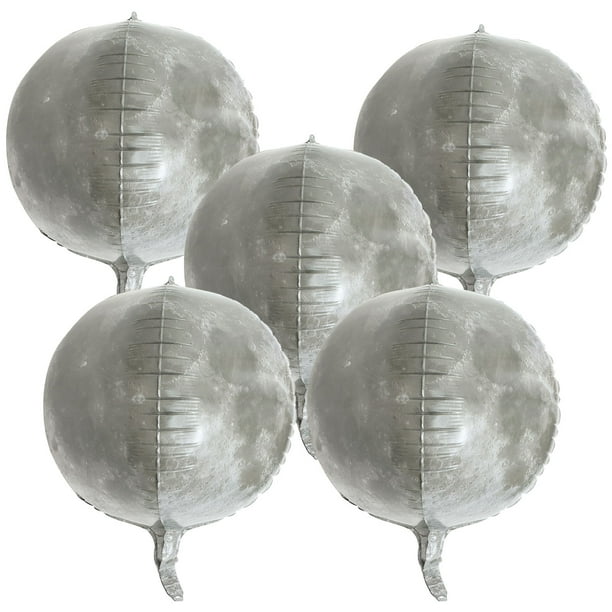 KAKOWELY 5 globos de aluminio con diseño de luna, para fiestas, series científicas, decoración.