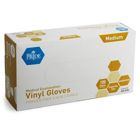 Vinyl Exam Gloves Medium 100pc