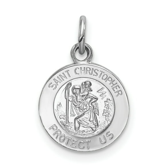 925 Sterling Silver Saint Christopher Medal Necklace Charm Pendant Religious Patron St