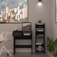 thumbnail image 3 of DeeHome Treia Home Office Set, Two Parts Set, One Drawer, Desktop, Keyboard Tray, Stand, Five Shelves, Black, 3 of 9