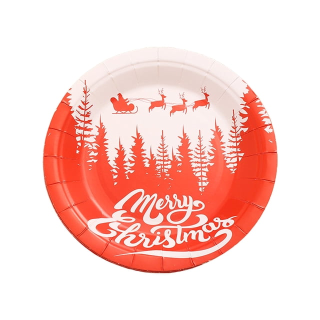 16-Pack Christmas Disposable Dinner Plates with Santa Design, 9-Inch Durable Paper Plates for Festive Meals