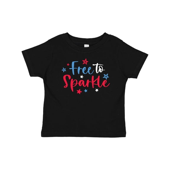 Inktastic 4th of July Free to Sparkle in Red White and Blue Boys or Girls Baby T-Shirt