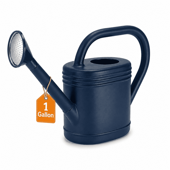 1 Gallon Watering Can for Indoor Plants, Plant Watering Can with Long Spout & Removable Sprinkler Head, Garden Watering Can for Outdoor Flowers, Houseplants & Patio, Blue