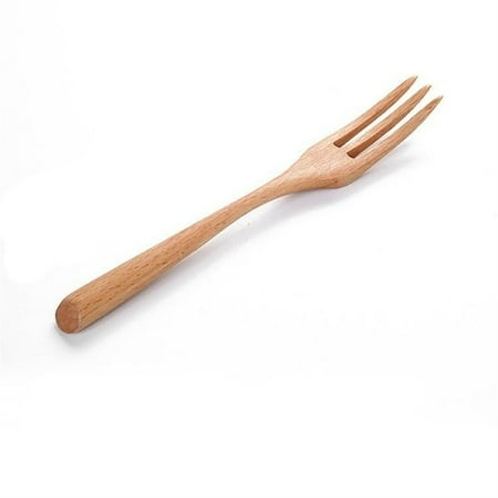 

Japanese Style Solid Color Creative Triangle Handle Wooden Spoon Fork Set
