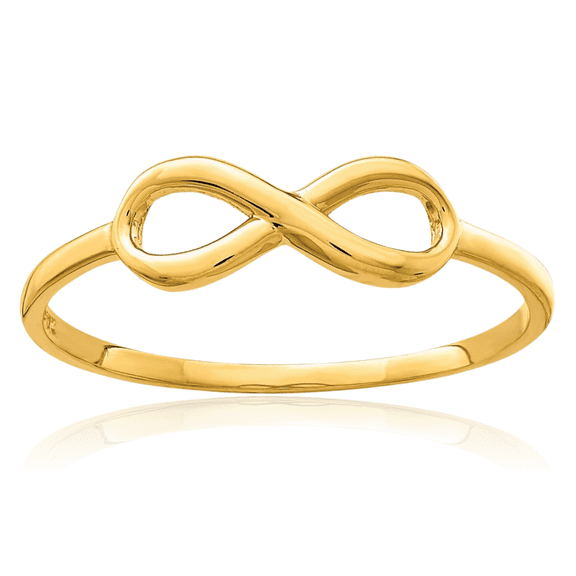 10K Solid Yellow Gold Infinity Twisted Love Knot Symbol Woven Crisscross Band Statement Ring
