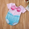 thumbnail image 3 of EYIIYE Maillot de Bain une Pièce pour Tout-Petite Fille Motif Coquillage Manches Courtes, 3 of 9