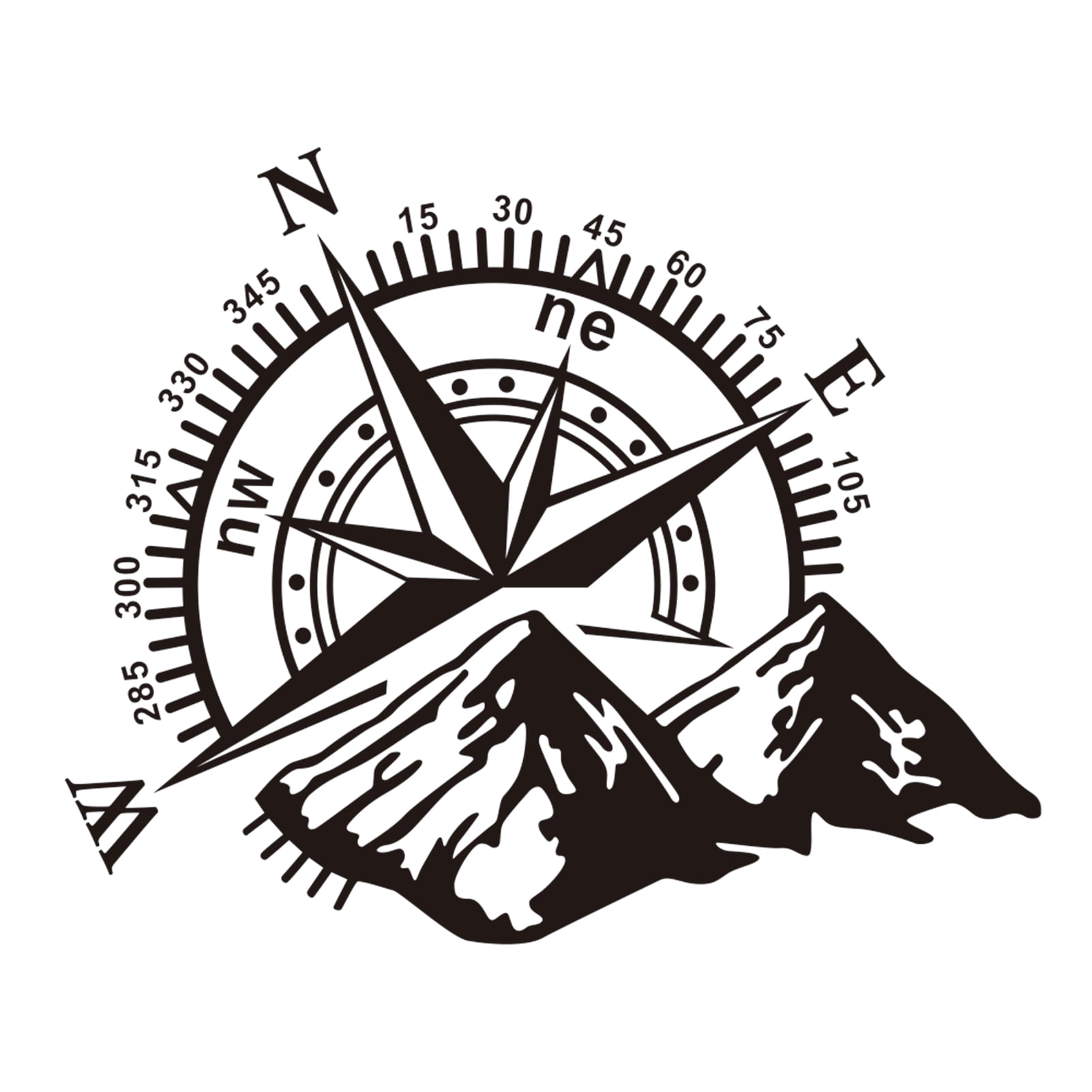 COMPASS Vinyl Decal Sticker Car Boat Truck Jeep Window Wall Off Road ATV Camping 