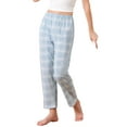 thumbnail image 4 of Womens Cotton Plaid Pajama Bottoms Elastic Waist with Pocket Long Sleepwear Lounge Pants L Blue Plaid, 4 of 6