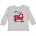thumbnail image 3 of Inktastic Set My Heart on Fire Valentine Fire Truck with Hearts Boys or Girls Long Sleeve Toddler T-Shirt, 3 of 5
