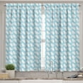 thumbnail image 2 of Ambesonne Cartoon Valance & Curtain, Composition of Footprints, 55"x45", Pale Blue White, 2 of 6
