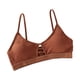 thumbnail image 5 of Sonducket Sujetador de correa fina Sujetadores suaves Bralette sin costuras amigable con la piel Ropa interior Marrón Tamaño libre 2Conjunto, 5 of 6