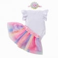 thumbnail image 3 of Kaprioy My First Easter Baby Girl Outfit Girls Clothes Ruffle Bodysuit and Tutu Skirt Outfit with Headband, 3 of 9