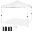 thumbnail image 1 of KFFKFF Instant Shelter, 10x10 ft, 250 D PU Silver-Coated Cover, Includes Wheeled Carry Bag & 4 Sandbags, Water-Resistant & UV Protection Canopy for Outdoor Gatherings, Camping, Business Events,White, 1 of 9