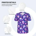 thumbnail image 3 of Zufioo colorful mushroom Skull rainbow Print Men's Baseball Short Sleeve, Moisture Wicking Button-Down Hip Hop Tee-4X-Large, 3 of 7