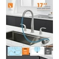 thumbnail image 3 of 3 Hole Kitchen Faucet with Pull Down Sprayer, Brushed Nickel, Double Handle High Arc Faucet for Kitchen Sink with 3 Mode , Stainless , T-3005BN, 3 of 8