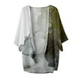 thumbnail image 3 of Hpapadks Kimono Cardigans for Women Puff Sleeve Chiffon Loose Cover Up Casual 3/4 Sleeve Open Front Sunproof Floral Shirt Womens Cardigans, 3 of 4