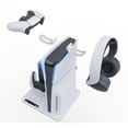 thumbnail image 4 of Base de enfriamiento multifunción para PS5 Slim con soporte para almacenamiento de discos Soporte para auriculares con cargador de dos asientos y asa para PS5, 4 of 5