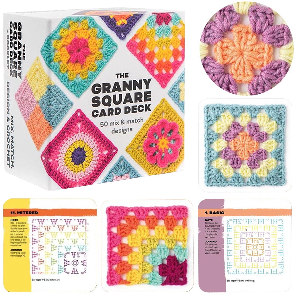 Kit Tejido Crochet Granny Squares Libro para Adultos 50 Diseños Mix ...