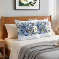 thumbnail image 6 of Pillow Covers 24x24 Set of 2, Blue Poinsettia Christmas Throw Pillow Covers Decorative Couch Cushion Cover, Xmas Botanical Balls Snowflake Microfiber Soft Pillowcases for Bedroom Living Room Sofa, 6 of 9